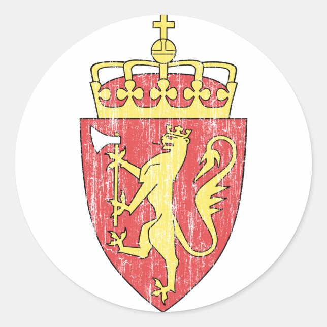 Norway Coat Of Arms Classic Round Sticker (Front)