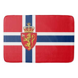 Norway coat of arms on Norway's flag, Norwegian 2 Bath Mat