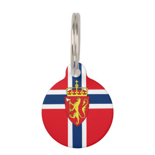 Norway coat of arms on Norway's flag, Norwegian Pet Tag
