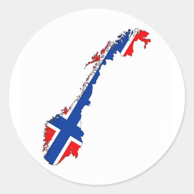 norway country flag map classic round sticker (Front)