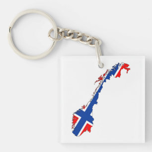norway country flag map key ring