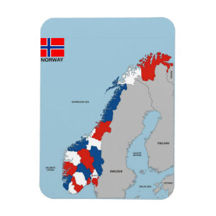 norway country political map flag magnet