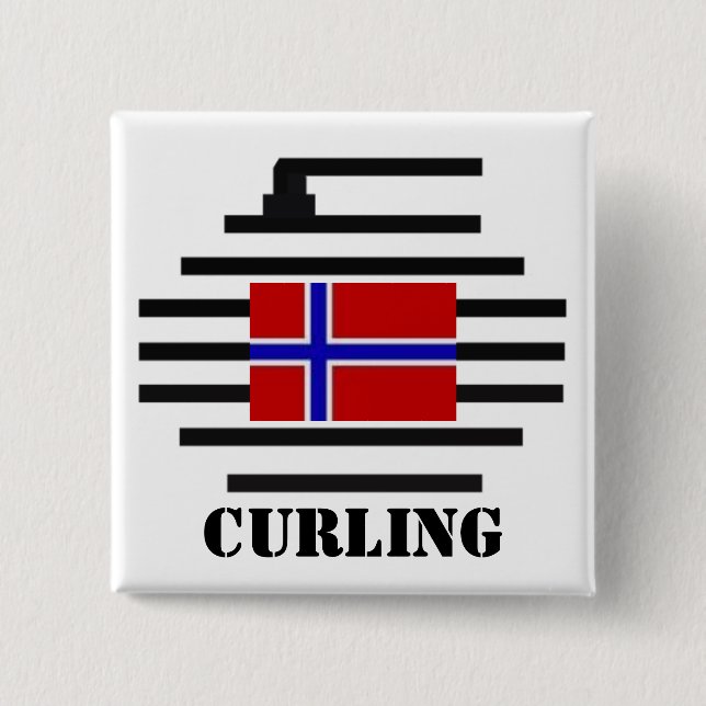 Norway Curling 15 Cm Square Badge (Front)