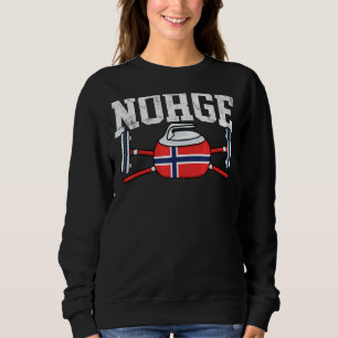Norway Curling Broom Winter Ice Sport Norwegian Fl Sweatshirt