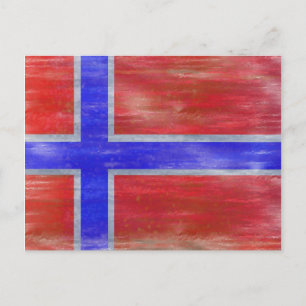 Norway distressed Norwegian flag Postcard