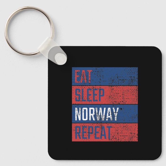 Norway - Eat Sleep Norway Repeat  Key Ring (Front)