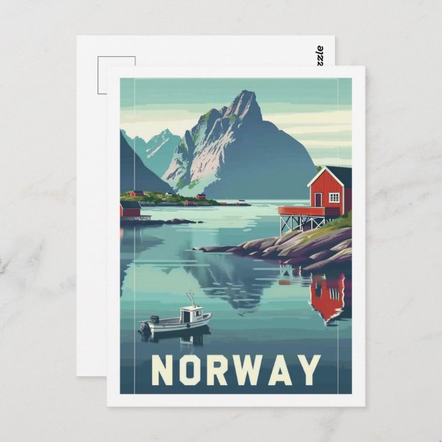 Norway Europe Vintage Famous Travel Place  Postcard (Front/Back)