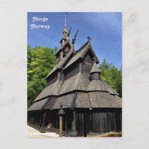 Norway, Fantoft Stave Church, Fana, Bergen Postcard