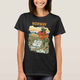 Norway Fjord Waterfall Scenic Travel T-Shirt