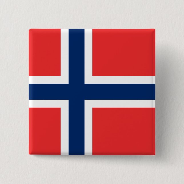 Norway Flag 15 Cm Square Badge (Front)