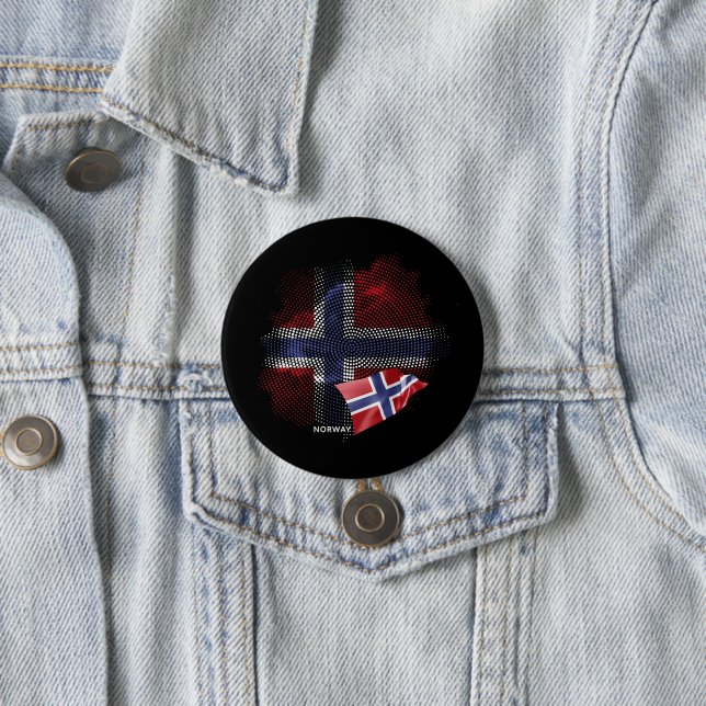 Norway flag 7.5 cm round badge (In Situ)