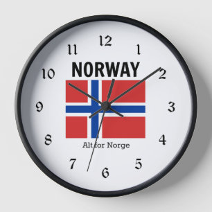 Norway Flag and Motto Clock