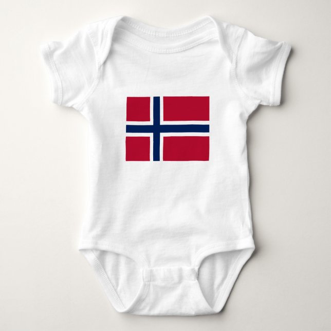 Norway Flag Baby Bodysuit (Front)