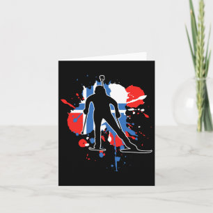 Norway Flag Biathlonist - Norwegian Biathlon 1 Card