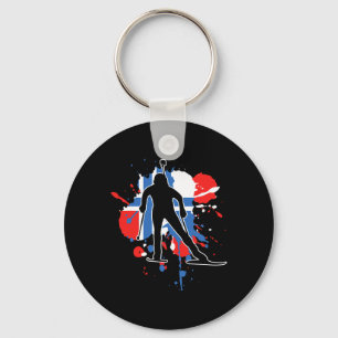 Norway Flag Biathlonist - Norwegian Biathlon 1 Key Ring