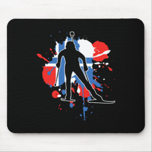Norway Flag Biathlonist - Norwegian Biathlon 1 Mouse Pad