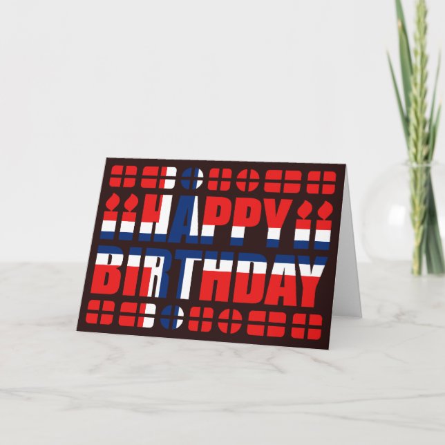 Norway Flag Birthday Card (Front)