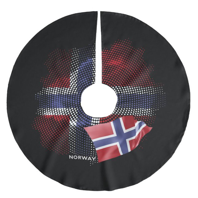 Norway flag brushed polyester tree skirt (Front)