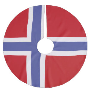 Norway flag brushed polyester tree skirt