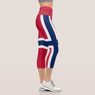 Norway Flag Capri Leggings