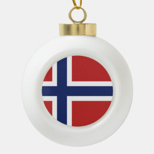 Norway Flag Ceramic Ball Christmas Ornament