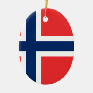 Norway Flag Ceramic Tree Decoration