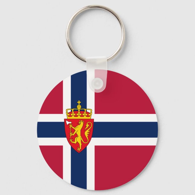 Norway Flag/ Coat of Arms Key Ring (Front)