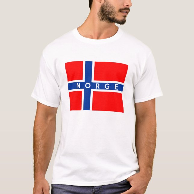 norway flag country norge text name T-Shirt (Front)