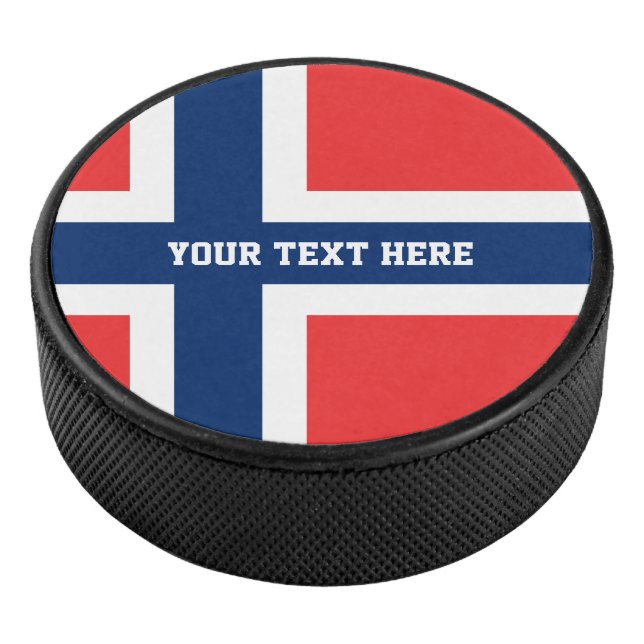 Norway flag custom hockey puck sports gift idea (3/4)