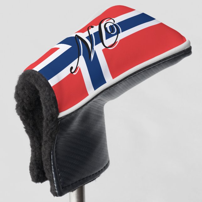 Norway flag custom name golf head putter cover (3/4 Front)