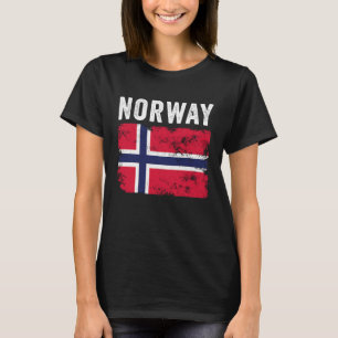 Norway Flag Distressed  Men Women Kids  Norwegian  T-Shirt