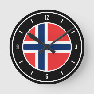 Norway Flag Elegant Round Clock