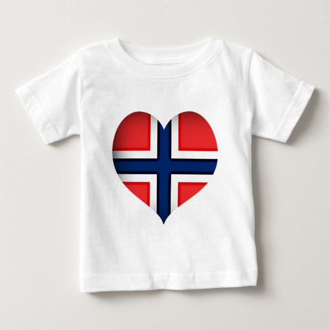 Norway Flag Heart Baby T-Shirt (Front)