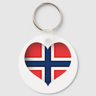 Norway Flag Heart Key Ring