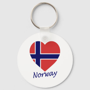 Norway Flag Heart Key Ring