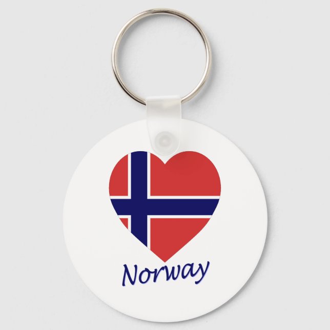Norway Flag Heart Key Ring (Front)