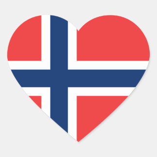 Norway Flag Heart Sticker