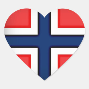 Norway Flag Heart Sticker