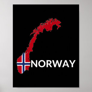 Norway Flag Hiking Holiday Norway Norwegian Flag Poster