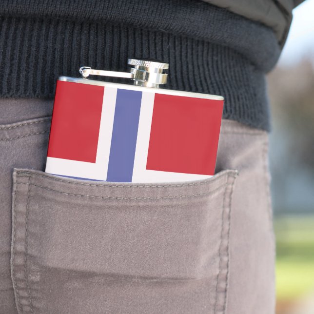 Norway flag hip flask (In Situ)