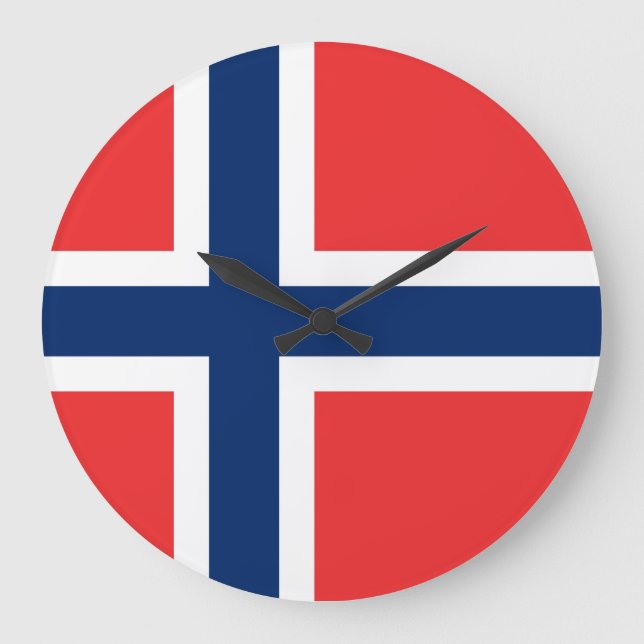 Norway Flag Large Clock (Front)