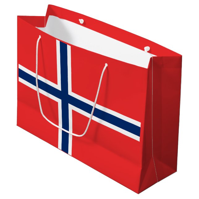 Norway Flag Large Gift Bag (Front Angled)