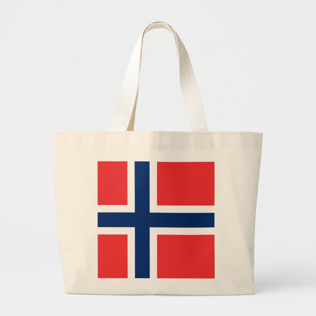 Norway Flag Large Tote Bag (Front)