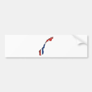 Norway Flag Map full size Bumper Sticker