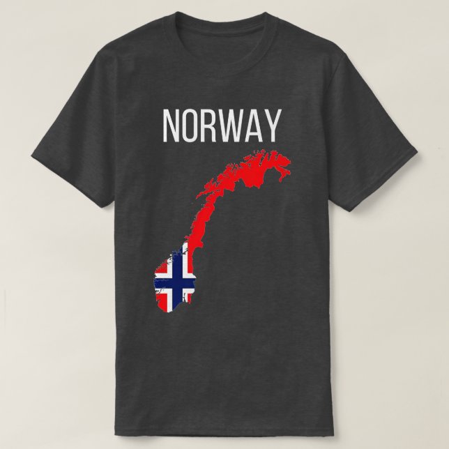 Norway Flag Map Norwegian Viking Scandinavia Europ T-Shirt (Design Front)