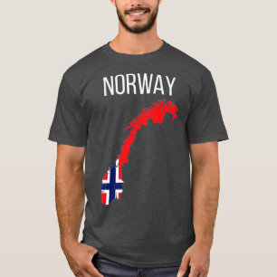 Norway Flag Map Norwegian Viking Scandinavia Europ T-Shirt