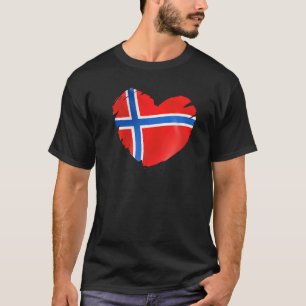 Norway Flag On Shape Of Heart Norwegians Norway T-Shirt