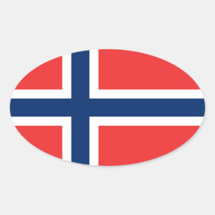 Norway flag oval sticker