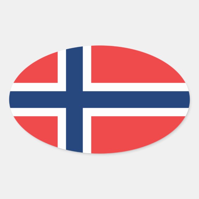 Norway flag oval sticker (Front)
