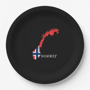 Norway Flag Paper Plate